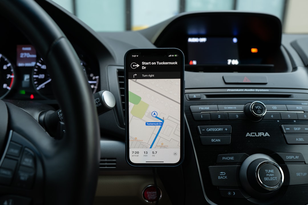 Car dashboard navigation view for comparing gig car rentals and traditional rental cars