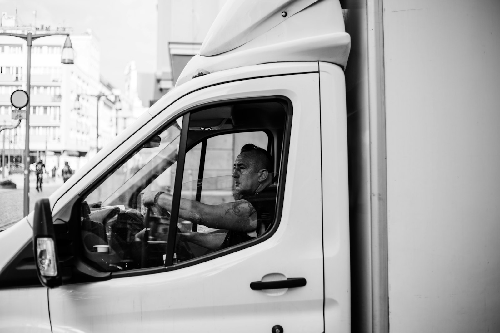 courier driver operating a van for delivery work